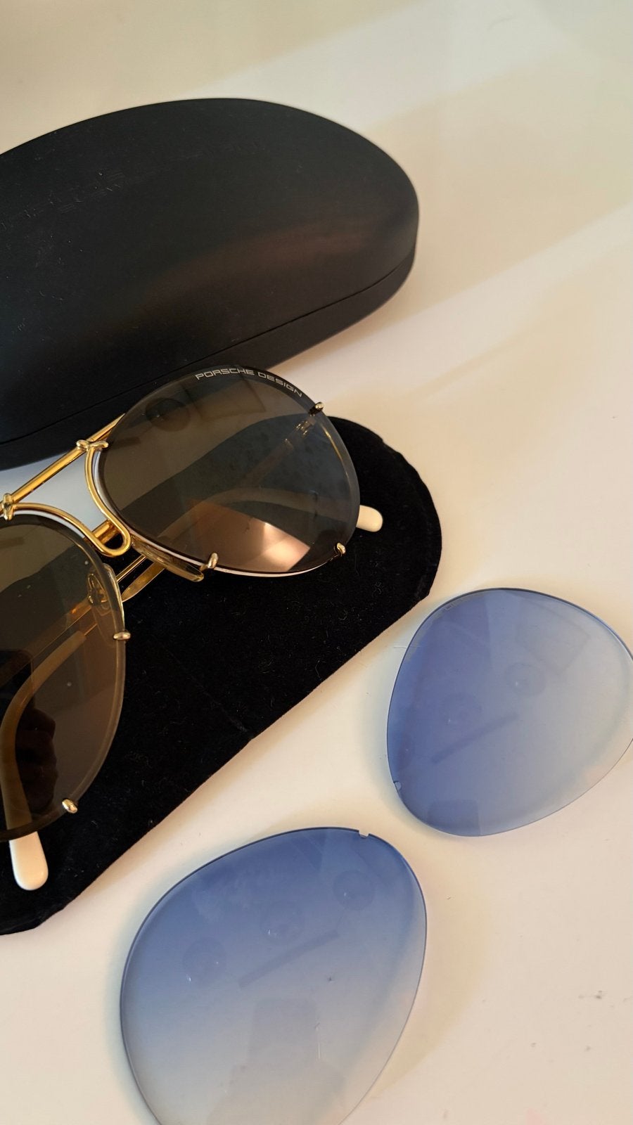 Porsche Design Zonnebril met Verwisselbare Glazen, Zonnebril, Bruin, Zo goed als nieuw, Ophalen
