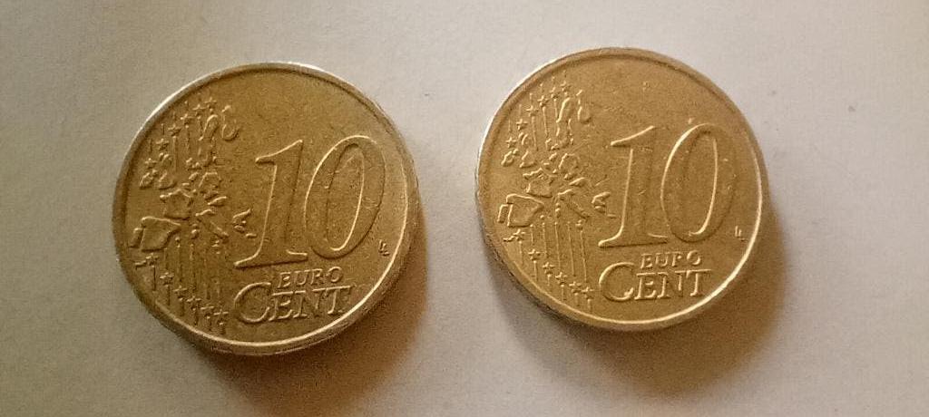 2x Zeldzame Euromunt 10 cent ”Venus” 2002 Italië., Postzegels en Munten, Munten | Europa | Euromunten, Ophalen, Italië, 10 cent