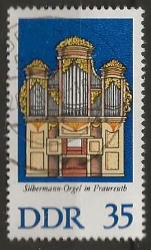 DDR 7, orgel, Verzenden, DDR, Gestempeld