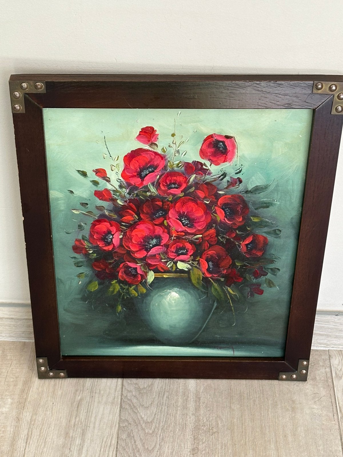 Oud Klaprozen schilderij 38/46 cm, Ophalen of Verzenden