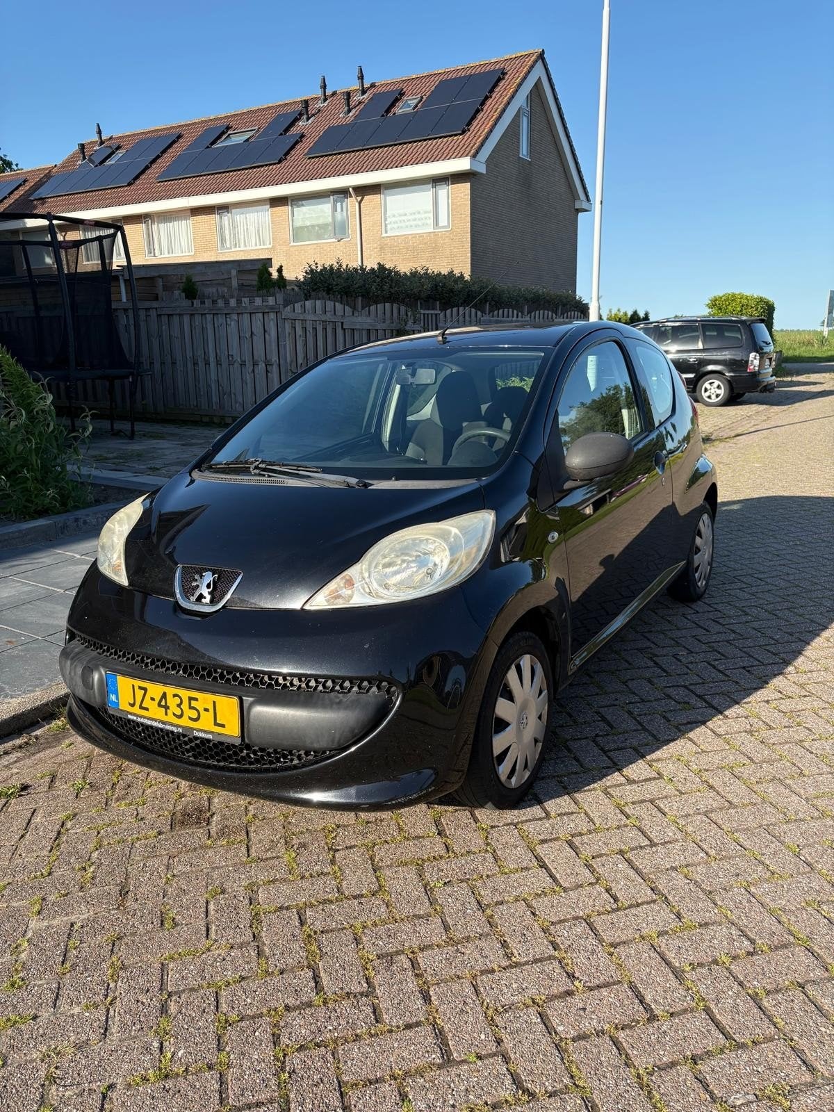 Peugeot 107 1.0 12V 3DR 2007 Zwart, Auto's, Voorwielaandrijving, 765 kg, 4 stoelen, Handgeschakeld