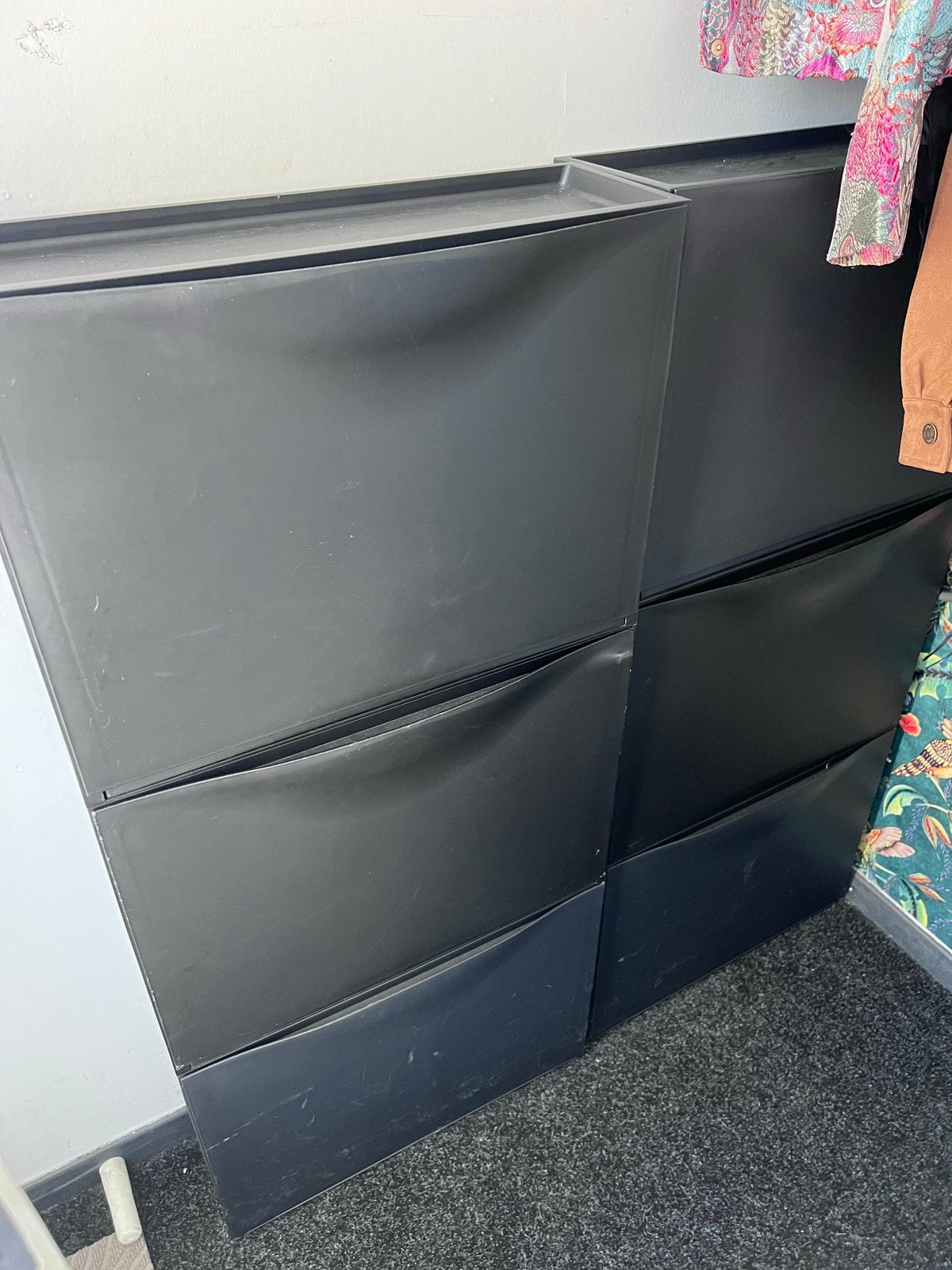 4x IKEA TRONES schoenenbakken / schoenenkast - Zwart, Ophalen, Gebruikt