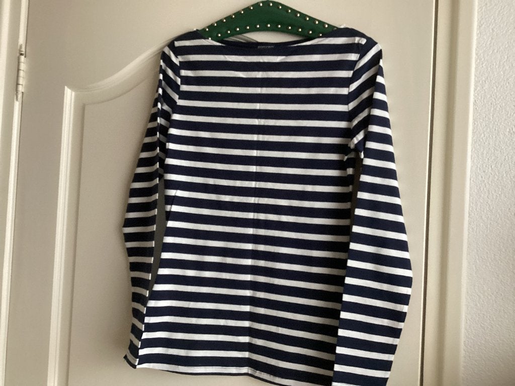 T-shirt blauw- wit Esmara, Blauw, Nieuw, Lange mouw, Maat 36 (S)