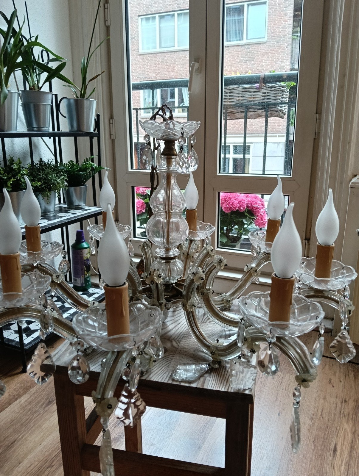 antieke kroonluchter, Huis en Inrichting, Lampen | Kroonluchters, Ophalen, Gebruikt