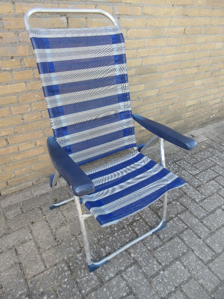 Blauw gestreepte Crespo stoel campingstoel strandstoel, Ophalen, Gebruikt, Campingstoel