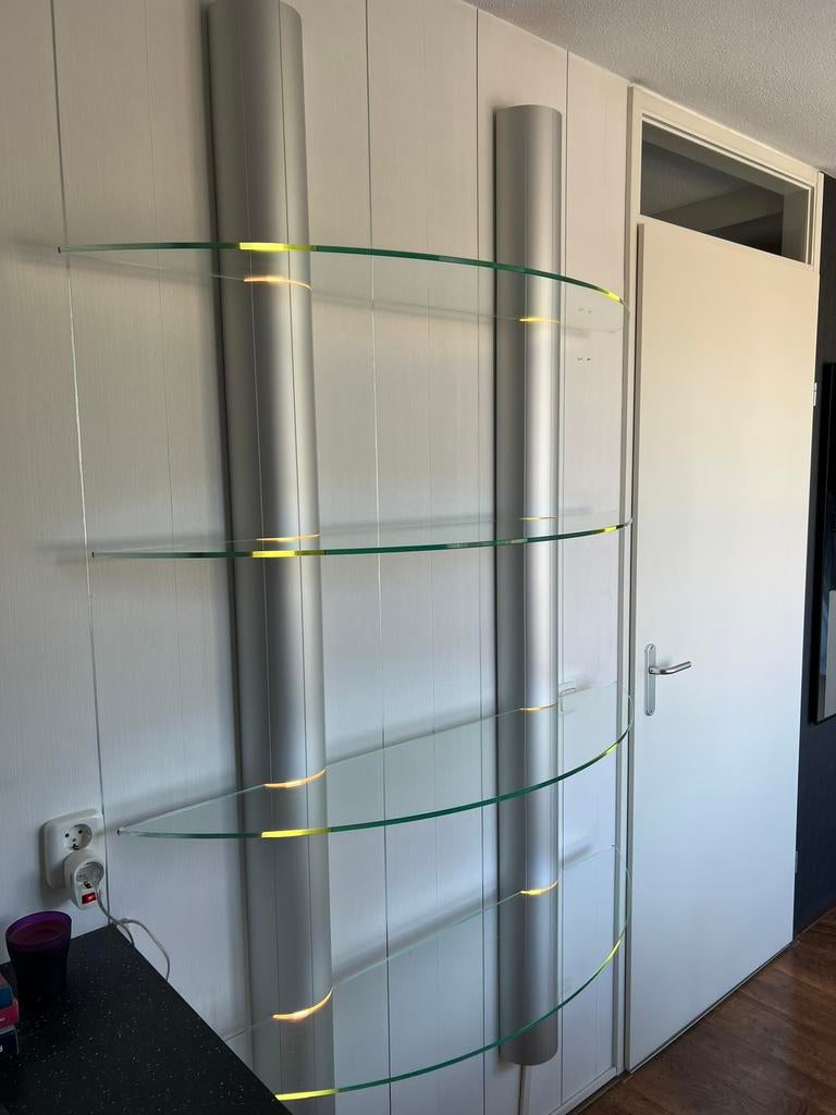 Chique open vitrine met verlichting, Huis en Inrichting, Kasten | Vitrinekasten, Ophalen, Met plank(en), 200 cm of meer, 50 tot 100 cm