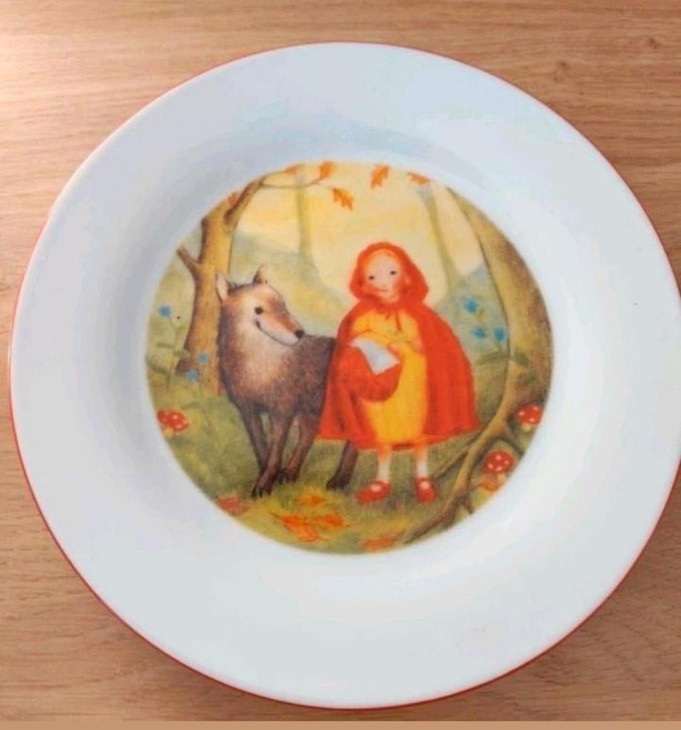 ROODKAPJE EN DE WOLF*KELTUM  REUTTER PORZELLAN BORDJE, Verzenden, Zo goed als nieuw, Bord(en), Overige stijlen