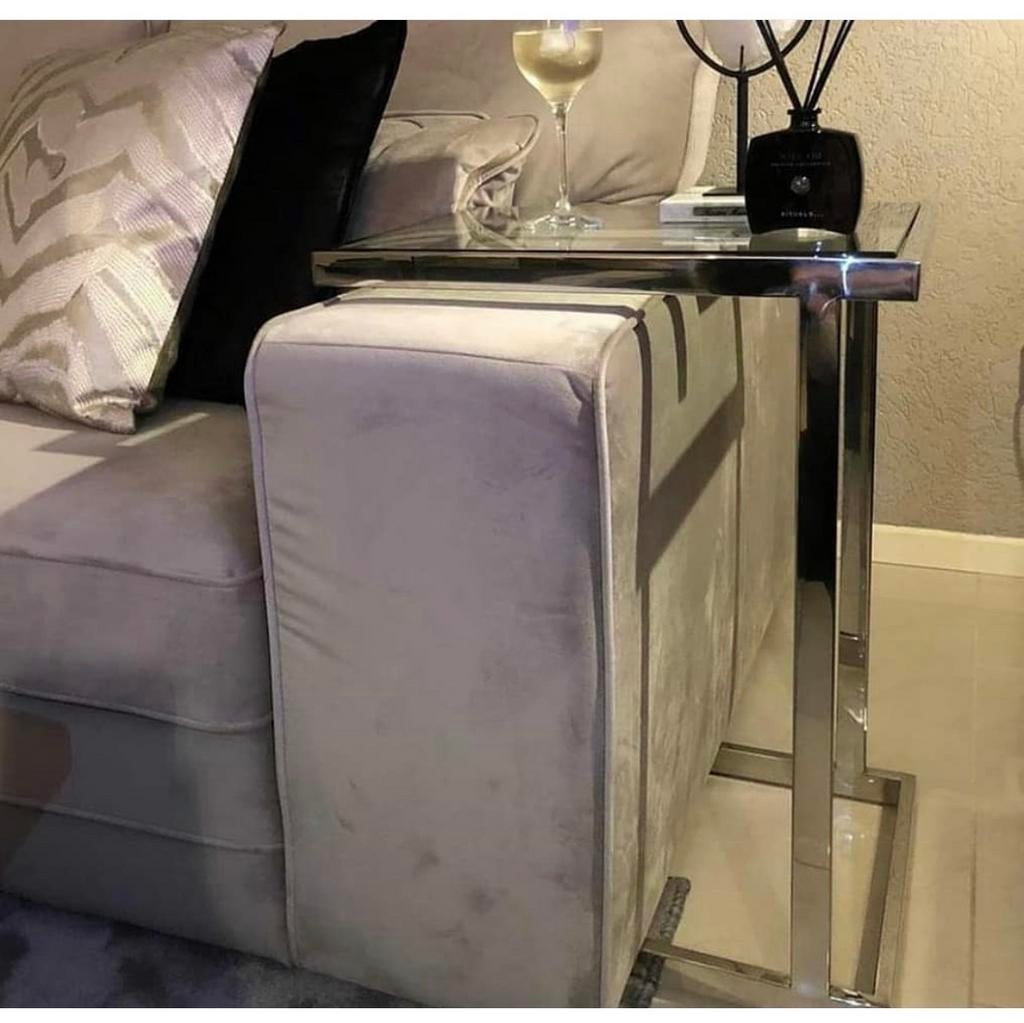 Diga Colmore bijzettafel zilver - 63cm hoog, Minder dan 55 cm, Metaal of Aluminium, Nieuw, Ophalen of Verzenden