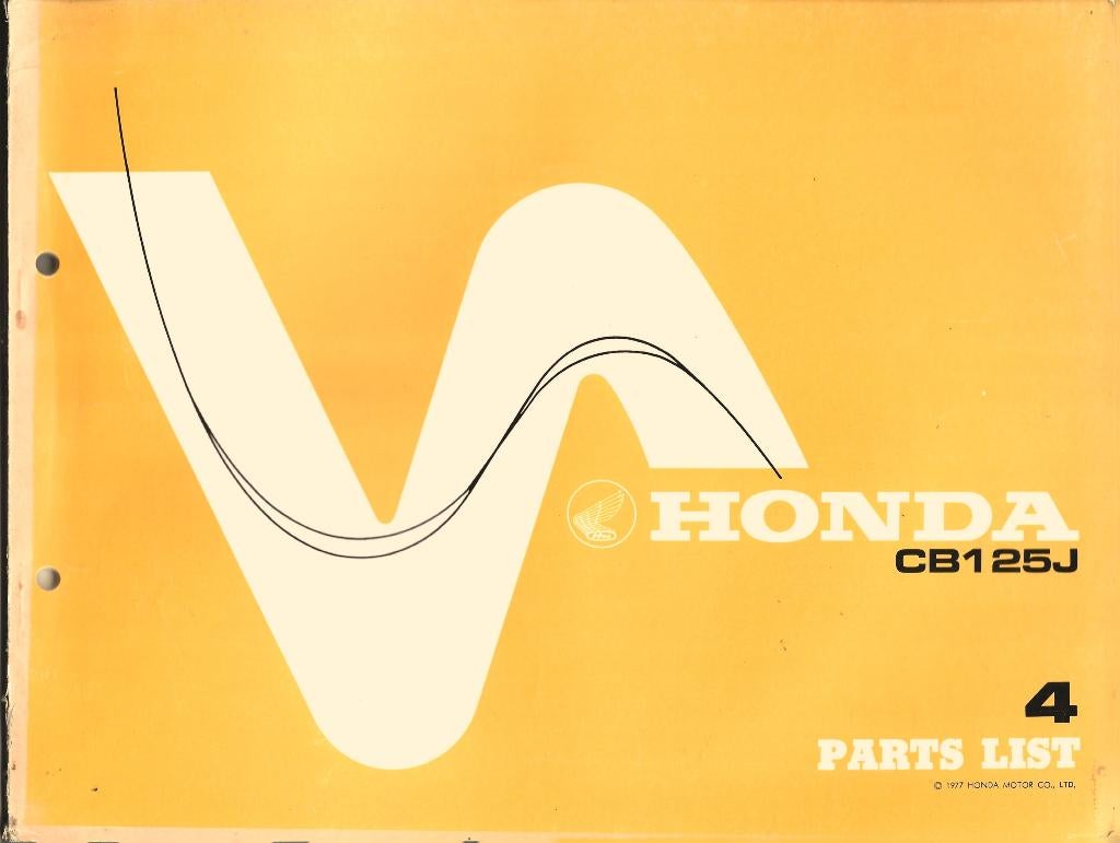Honda CB125 J Parts List (3295z) motor, Ophalen of Verzenden, Honda