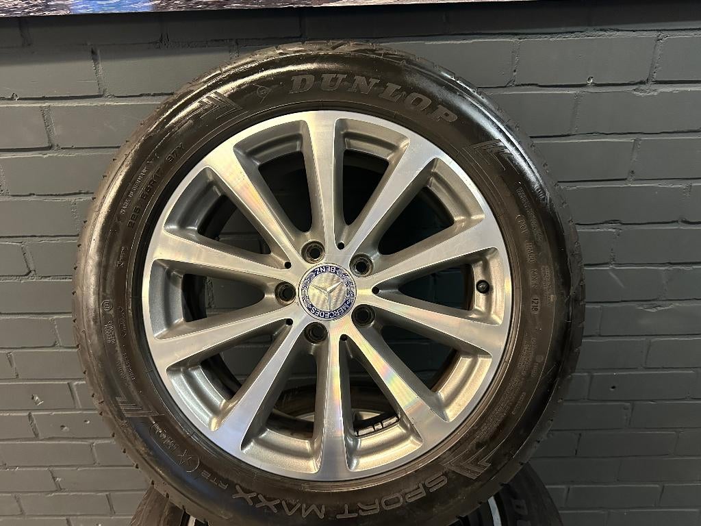 Originele Mercedes 17 inch velgen Dunlop 225/55 R17 E-Klasse, Auto-onderdelen, Banden en Velgen, Velg(en), Zomerbanden, 17 inch