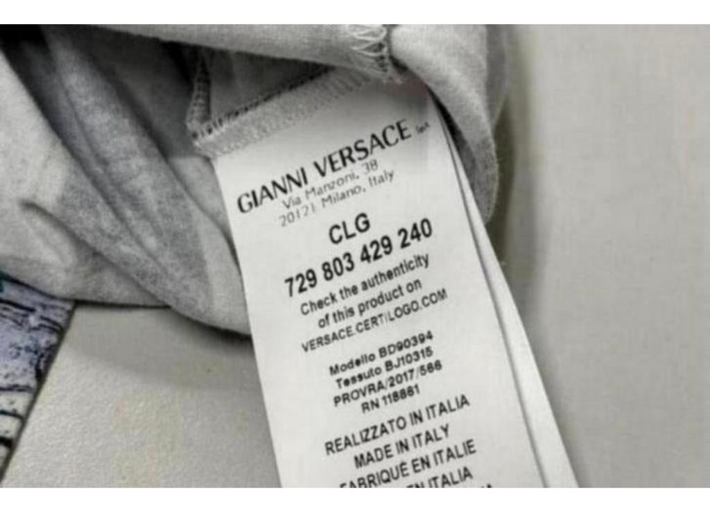 VERSACE Versus Safety Pin Photocopy T-Shirt - Nieuw maat L, Maat 52/54 (L), Blauw, Nieuw, Ophalen of Verzenden