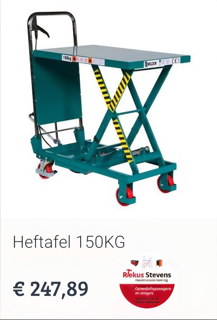heftafel 150 kg, Ophalen of Verzenden, Nieuw