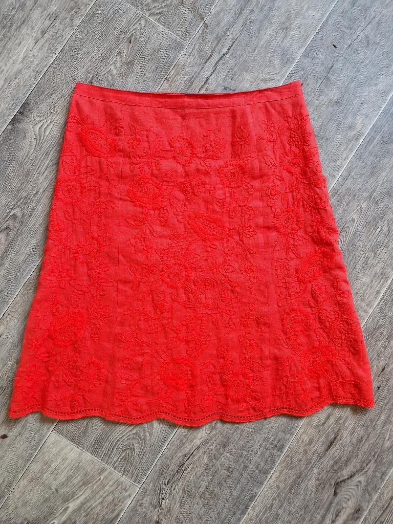 Bogner rode linnen rok mt L 42, Maat 42/44 (L), Ophalen of Verzenden, Zo goed als nieuw, Rood