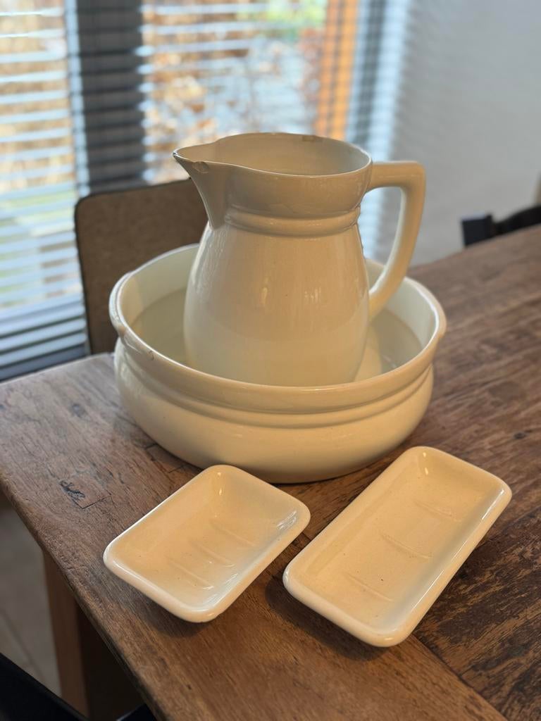 Delphin Antieke Retro Waskom met Zeepbakjes, Antiek en Kunst, Antiek | Keramiek en Aardewerk, Ophalen