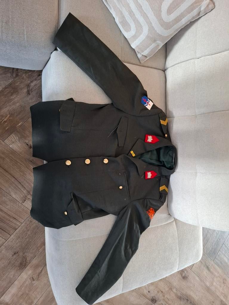 Vastenavend officiersjas Groen Emblemen Maat 56 (XL), Carnaval, Onbekend, Maat 56/58 (XL), Ophalen of Verzenden