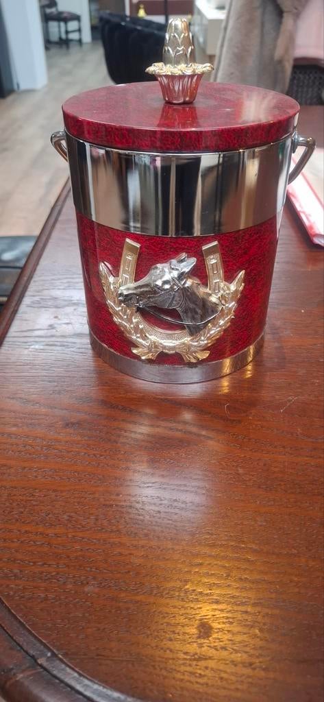 Vintage IJsemmer met Paardenmotief - Jaren 70 Mancave, Ophalen of Verzenden