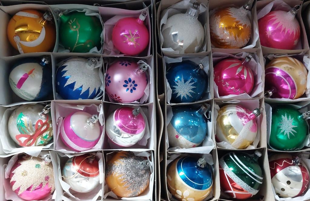 Oude antieke kerstballen 24 stuks, Verzenden