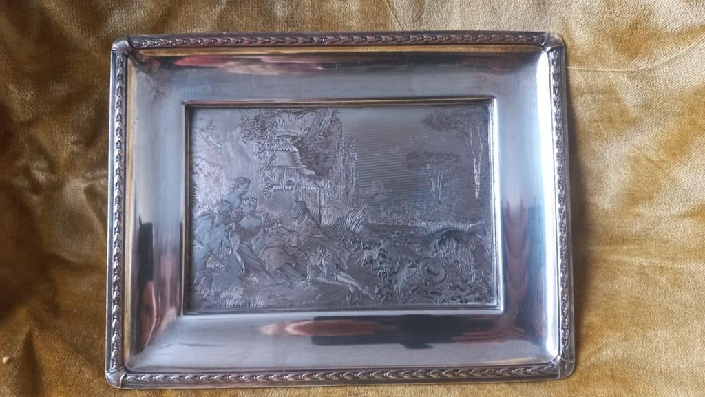Verzilverde plaquette, Ophalen of Verzenden, Zilver