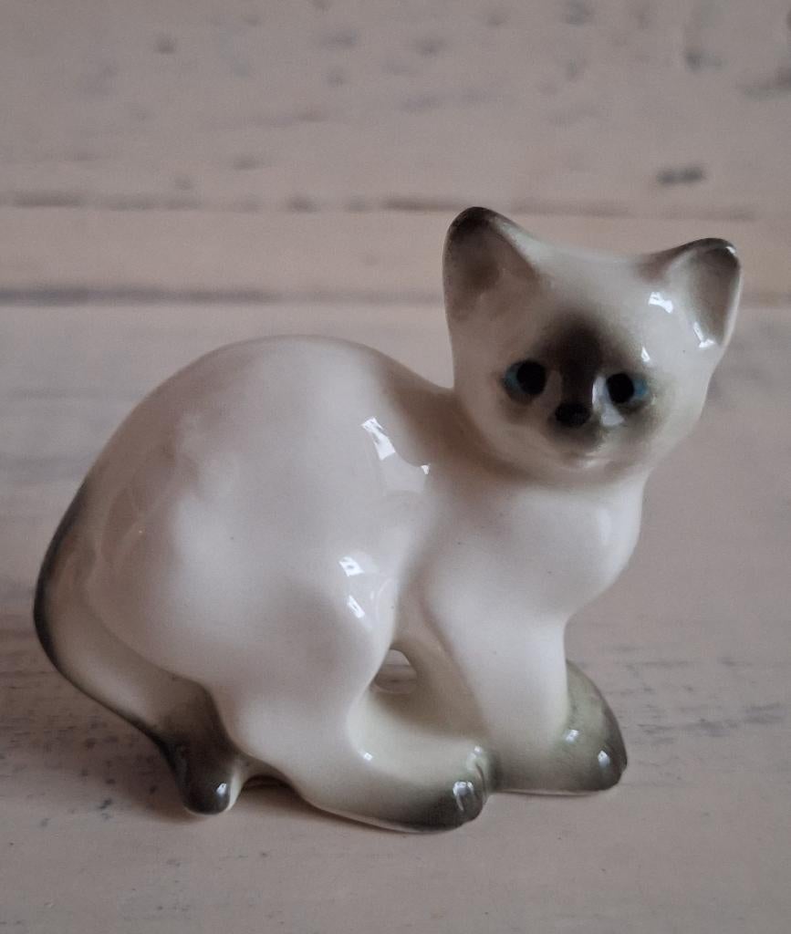 Vintage Vaga siamese kat poes miniatuur letterbak beeldje, Ophalen of Verzenden, Gebruikt, Dier