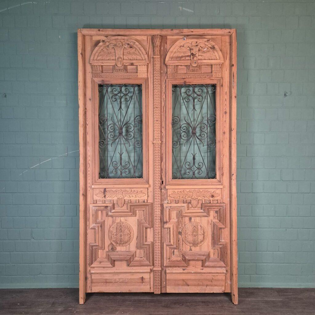 27148 Huisdeur Voordeur Deur Jugendstil 1900 Grenen, Doe-het-zelf en Verbouw, Deuren en Horren, Gebruikt, Verzenden, 120 cm of meer