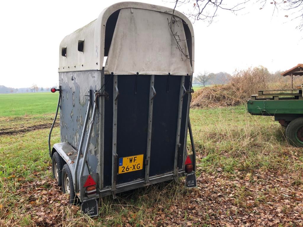1,5 paards trailer te koop, Ophalen of Verzenden, Gebruikt, Hout