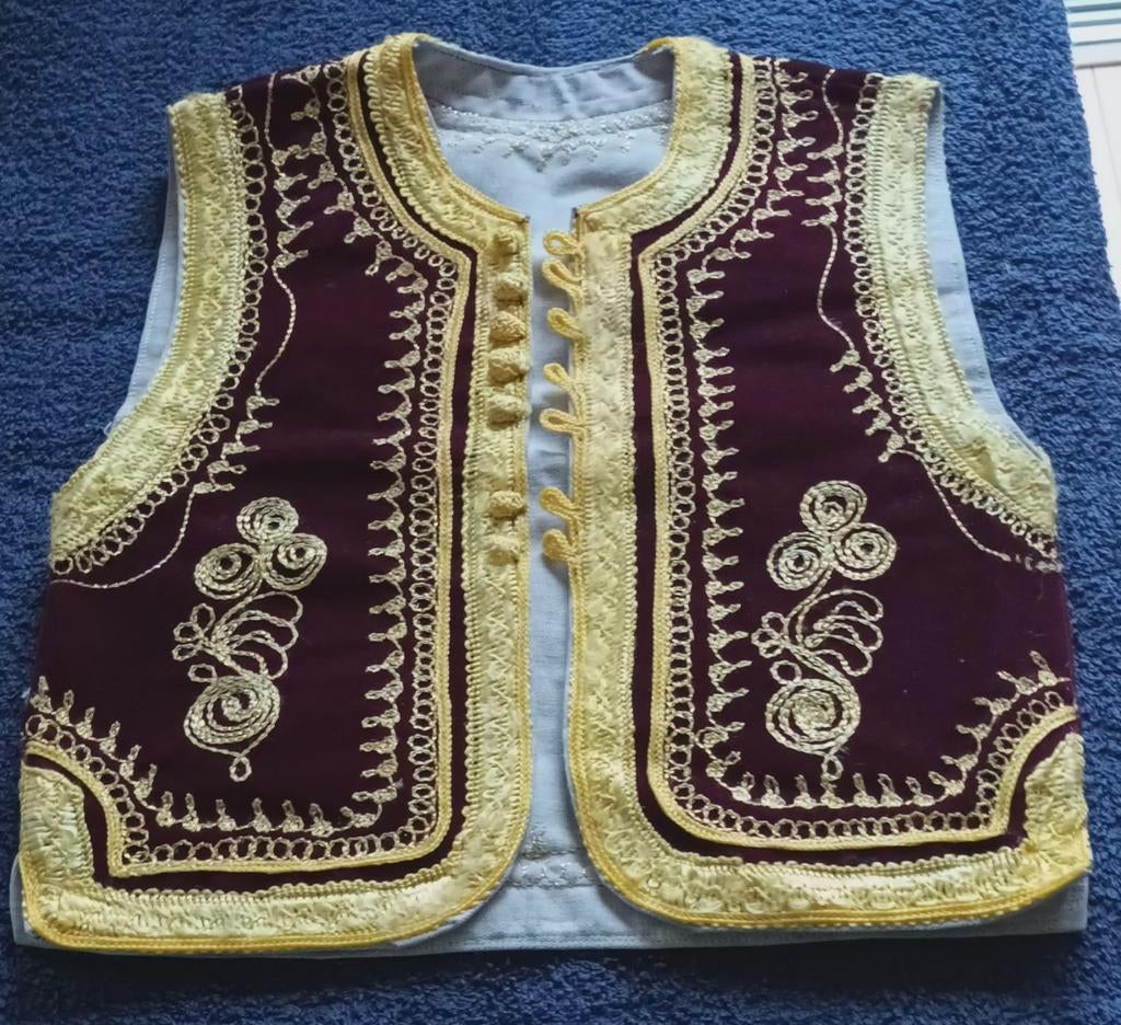 Verkleden. Oosters hesje. Velours met goud.3,4 jaar, Kinderen en Baby's, Carnavalskleding en Verkleedspullen, Jongen of Meisje