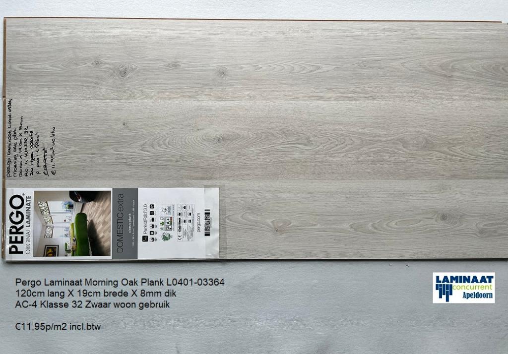 €11,95m2 Laminaat Morning Oak Plank 8mm dik Zonder V-groev, Laminaat light eiken kleur, 75 m² of meer, Nieuw, Ophalen of Verzenden