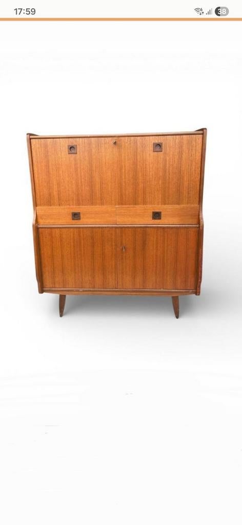 Mooi Deens wandmeubel/secretair, Ophalen, 25 tot 50 cm, Minder dan 150 cm