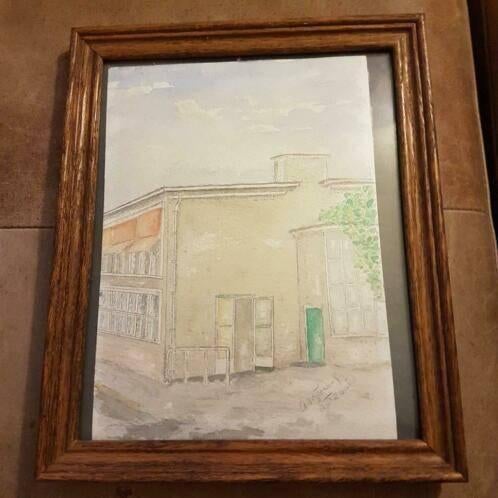 Aquarel Aagtenhof firma Beijnes Beverwijk Aptroot voor 1963, Antiek en Kunst, Kunst | Schilderijen | Klassiek, Ophalen