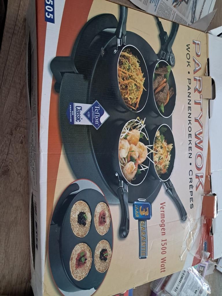 Mooi wok/crepe set, Ophalen of Verzenden, Nieuw, 4 t/m 7 personen