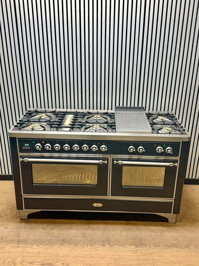 Luxe Boretti Majestic Fornuis antraciet/chroom 151x70 cm, Witgoed en Apparatuur, Fornuizen, Gebruikt, Fornello Esperta, Ophalen of Verzenden
