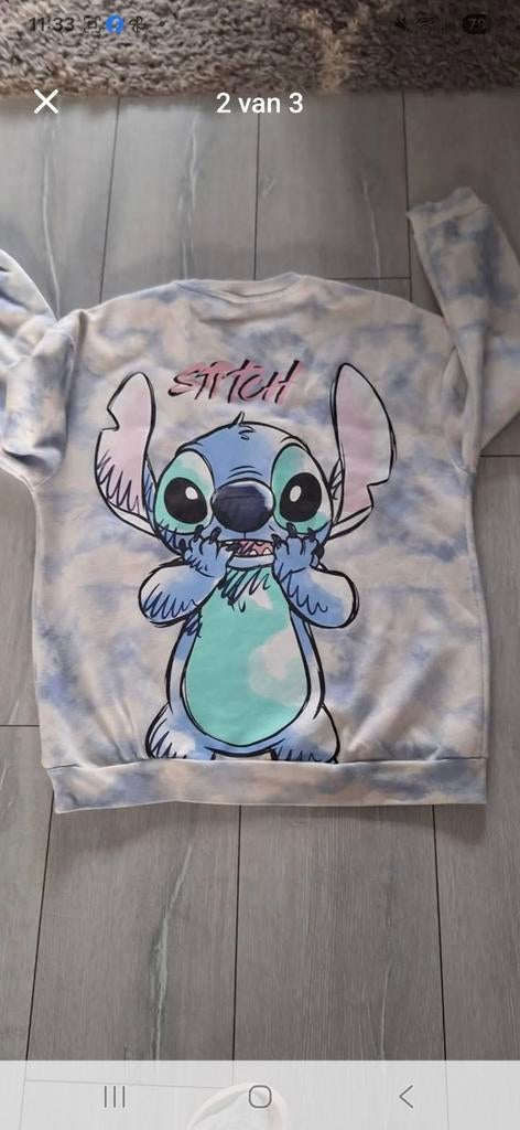 Stitch Trui - Maat M - Zo goed als nieuw, Maat 38/40 (M), Disney, Blauw, Ophalen of Verzenden