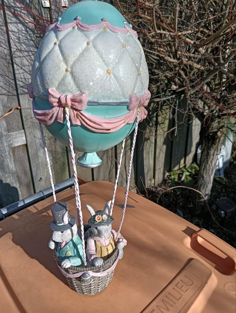 Luchtballon beeld hazen met eieren Pasen Clayre en Eef, Ophalen, Zo goed als nieuw