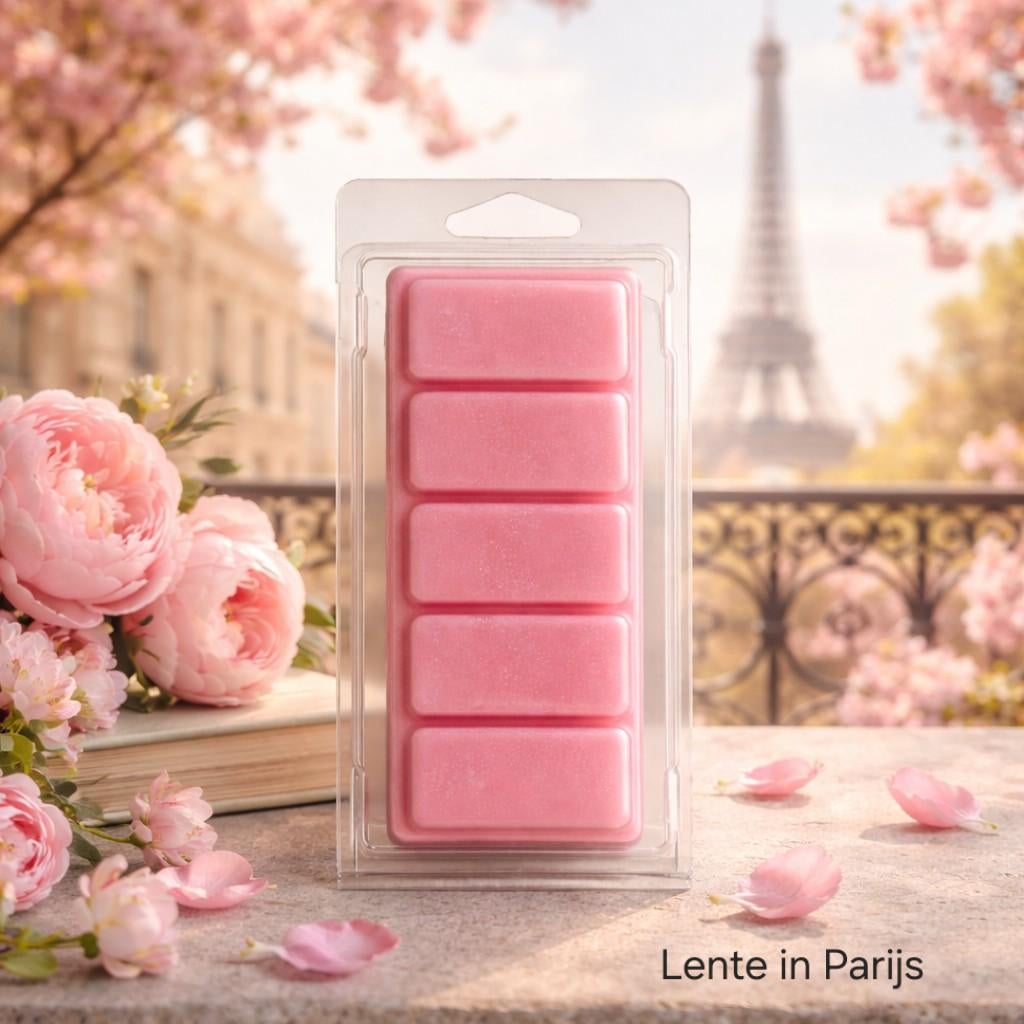 Waxmelts Lente in Parijs 🪻handmade, Huis en Inrichting, Woonaccessoires | Kandelaars en Kaarsen, Nieuw, Minder dan 25 cm, Overige materialen