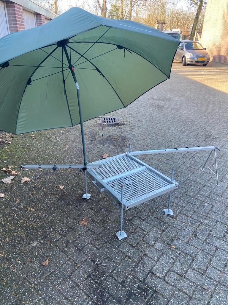 Stevige visvlonder met parasolhouders, Watersport en Boten, Ophalen, Zo goed als nieuw, Overige typen