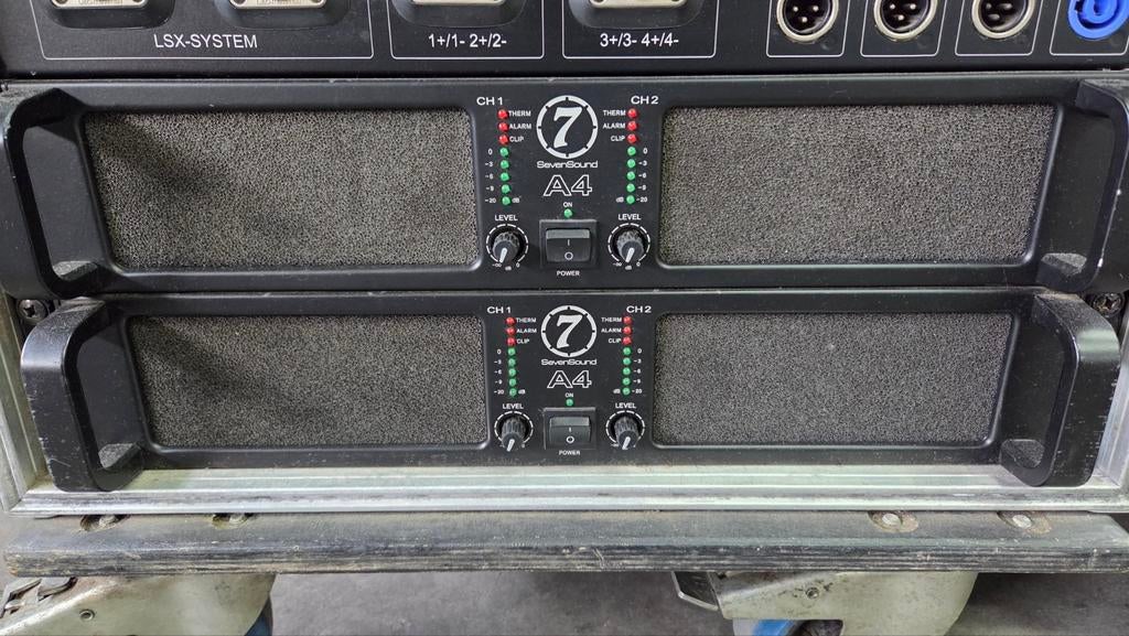 Sevensound A4 Versterker - 2x2000W @ 2 Ohm (4 beschikbaar), Ophalen, Gebruikt, 1000 watt of meer, P.A.
