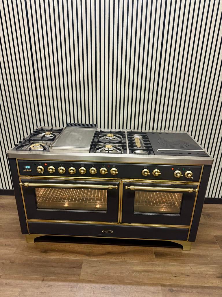 Luxe Prachtige Boretti Majestic Fornuis 7 pits 150 cm, Witgoed en Apparatuur, Fornuizen, Zo goed als nieuw, Vrijstaand, Gas, 5 kookzones of meer