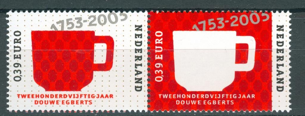 Ned. NVPH 2192-2193 250 jaar Douwe Egberts 2003, Postzegels en Munten, Ophalen of Verzenden, Na 1940, Postfris