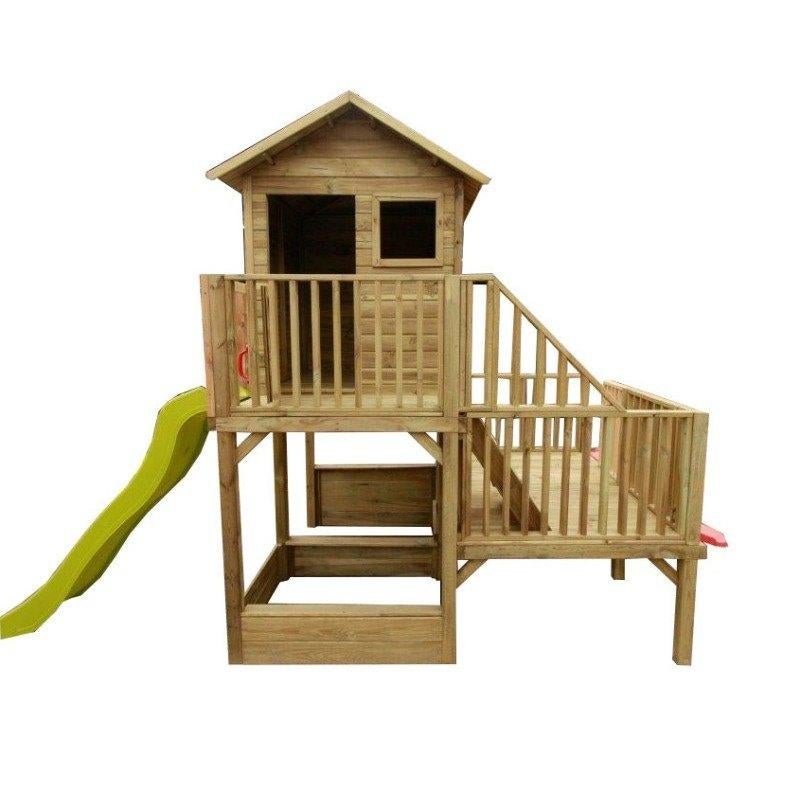Speelhuis hout | 2 hoogtes, balie en zandbak | Type Panter, Kinderen en Baby's, Speelgoed | Buiten | Speelhuisjes, Safari speelhuisjes