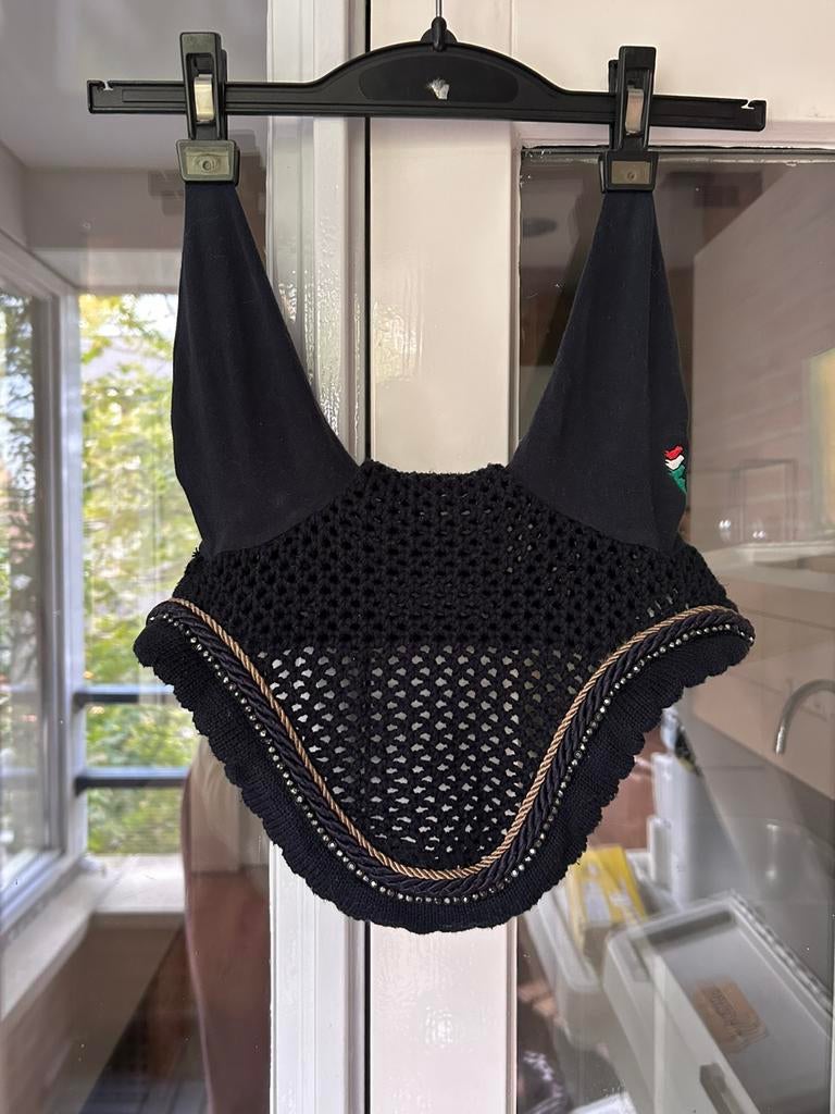 Equiline oornetje donkerblauw met diamantjes, Ophalen of Verzenden, Zo goed als nieuw