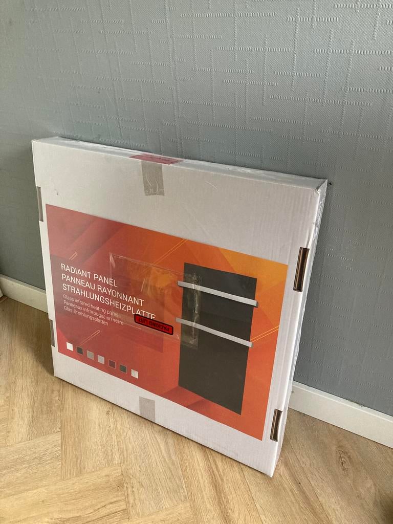 Infrarood paneel wit 60x60  incl thermostaat nieuw, Ophalen, 30 tot 80 cm, Overige typen, Zo goed als nieuw