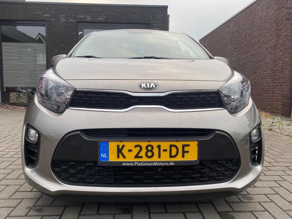 Kia Picanto 1.2 Cvvt 84pk 5-zits 2018 Grijs, Auto's, Kia, Voorwielaandrijving, Stof, Navigatiesysteem, Zwart
