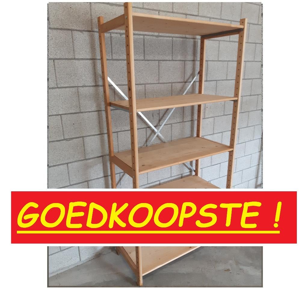 Massief Houten Degelijke Stellingen. Goedkoopste !, Ophalen, Gebruikt