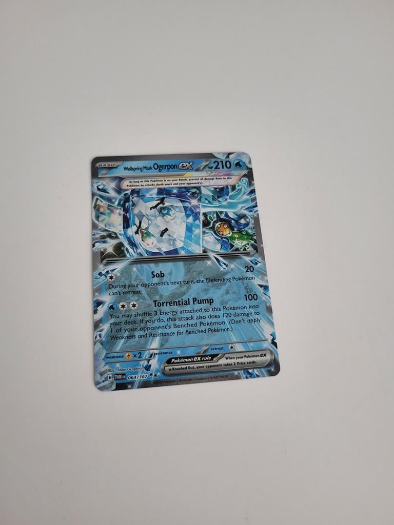 Wellspring Mask Ogerpon ex + Giratina Sleeve, Ophalen of Verzenden, Zo goed als nieuw, Losse kaart