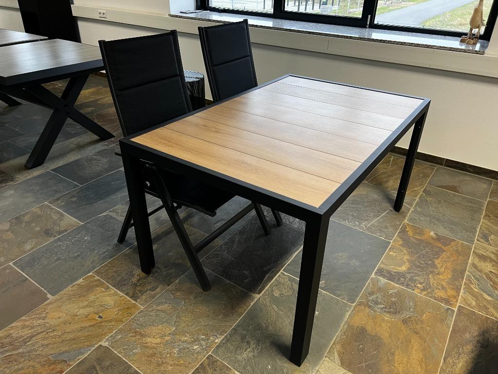 Tuintafel 150 cm + 4 standen stoelen. Aanbieding!, Tuin en Terras, Tuinsets en Loungesets, Nieuw, Tuinset, Aluminium, 4 zitplaatsen