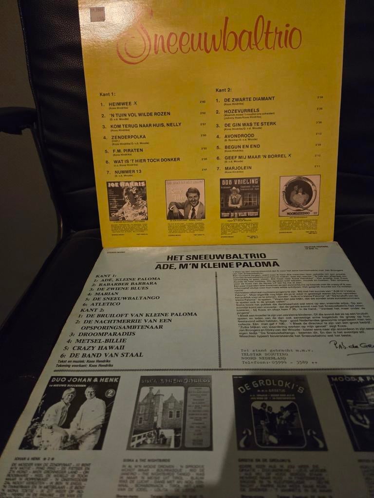2x sneeuwbal trio lp, Ophalen of Verzenden, Zo goed als nieuw, Overige formaten, Levenslied of Smartlap