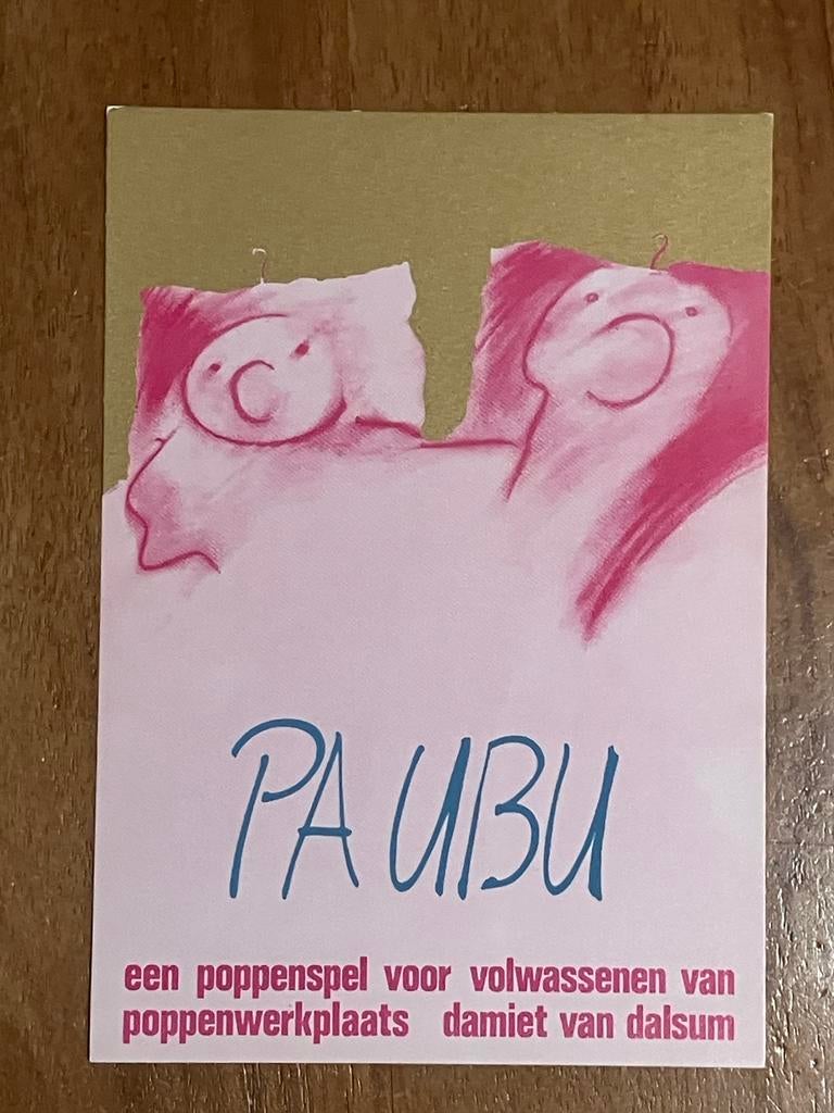 Oude Theater Affichekaart - PA UBU Poppenspel, Ophalen of Verzenden, 1980 tot heden, Ongelopen, Cultuur en Media