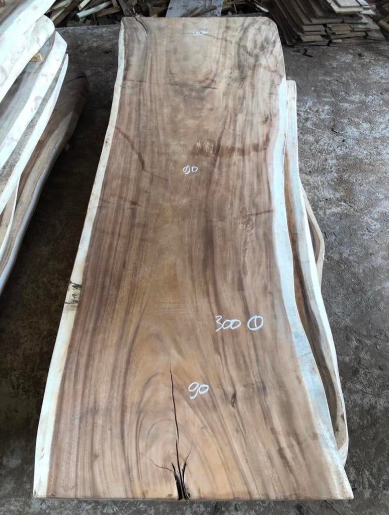300cm Suar tafelblad boomstam, Ophalen, Zo goed als nieuw, Overige houtsoorten