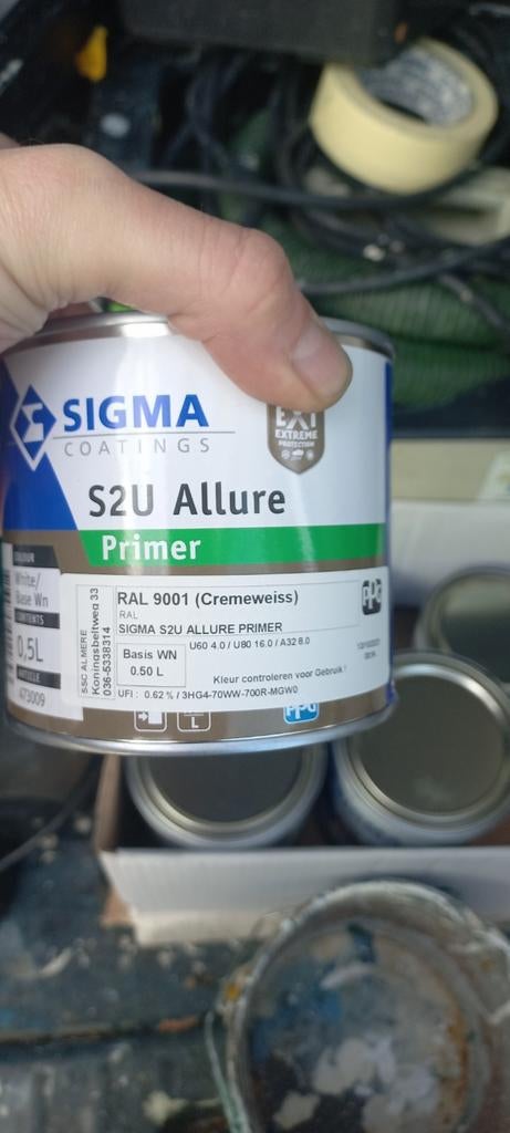 Sigma Allure Primer - RAL 9001 - 0.5L, Ophalen, Wit, Nieuw, Verf