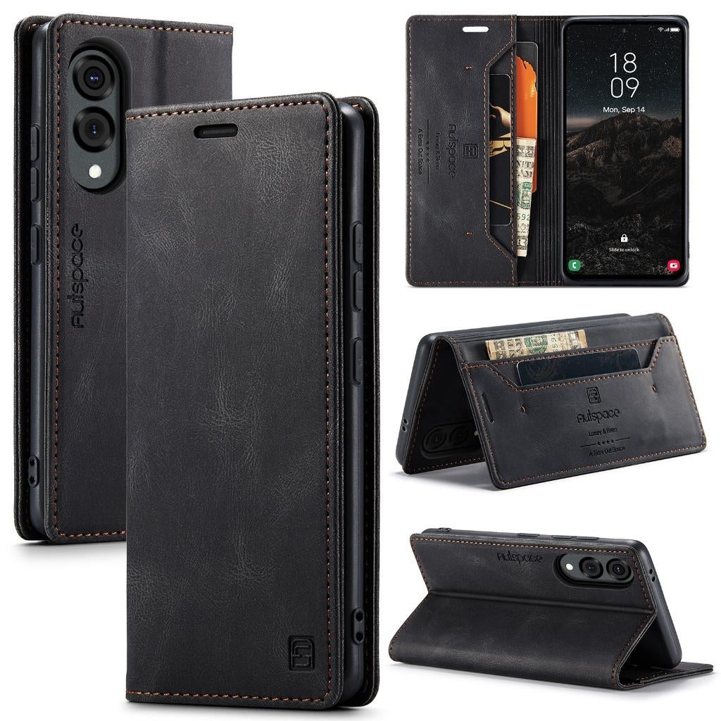 Luxe Flip Case met Kaarthouder voor Galaxy S25 Edge _ Zwart, Verzenden, Nieuw, Overige modellen, Hoesje of Tasje